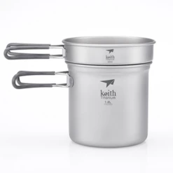 AU Camping Equipment Sales 2024 35 2-Piece Titanium Pot And Pan Cook Set - 6012
