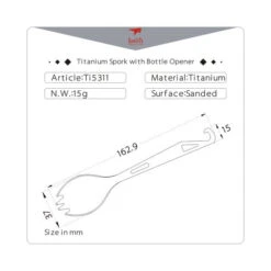 Titanium Spork With Bottle Opener -AU Camping Equipment Sales 2024 Ti5311