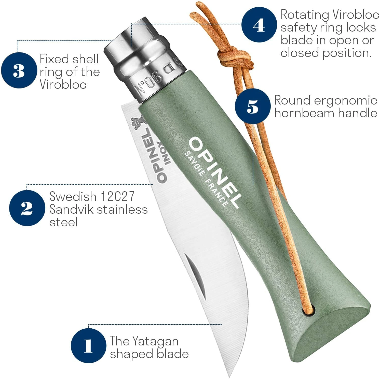 Opinel Trekking Knife Stainless Steel #6 2 Opinel Trekking Knife Stainless Steel #6 - Image 2